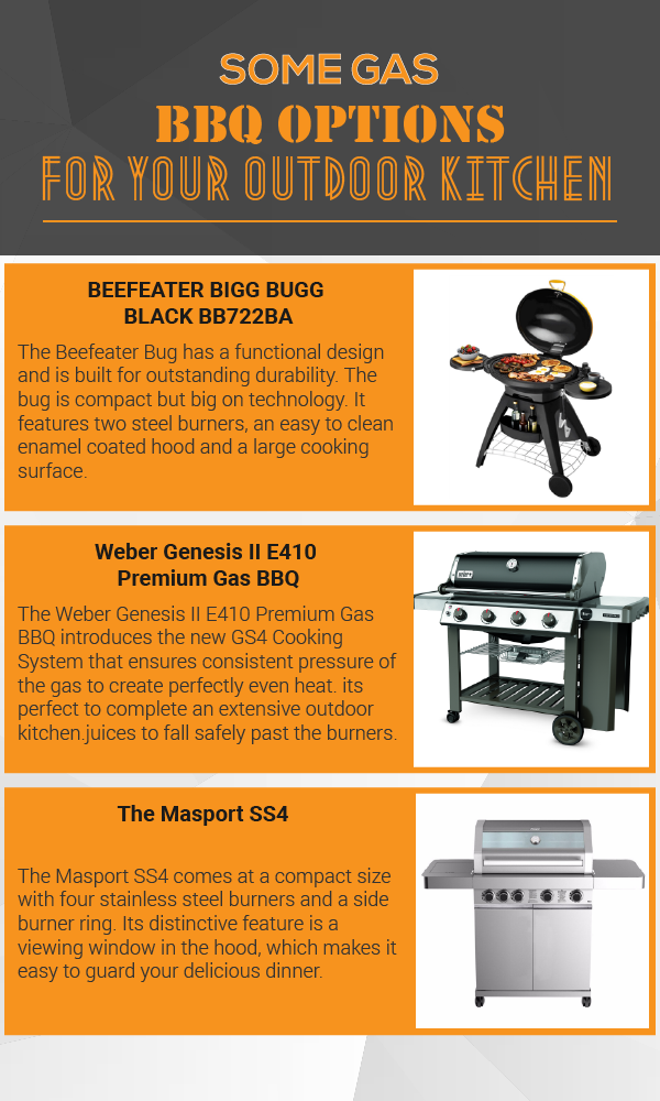 Some Gas BBQ options for your Outdoor Kitchen